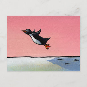 Postal Titulado: Optimista eterno - arte pingüino ambicio