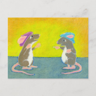 Postal Titulado: Ratas en Gorras - Fun tonto y feliz roe