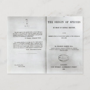 Postal Titular a 'Sobre el origen de las especies'