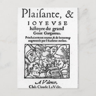 Postal Titular de 'Gargantua' por Francois Rabelais