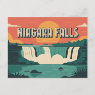 Postal Título: Atardecer en las Cataratas del Niágara