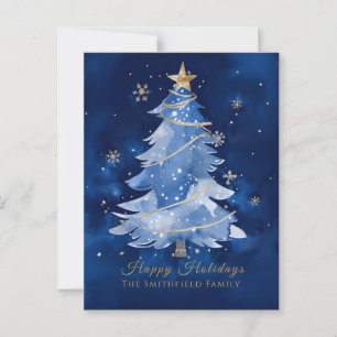 Postal Título: Felices Fiestas Elegantes Navidades de Oro