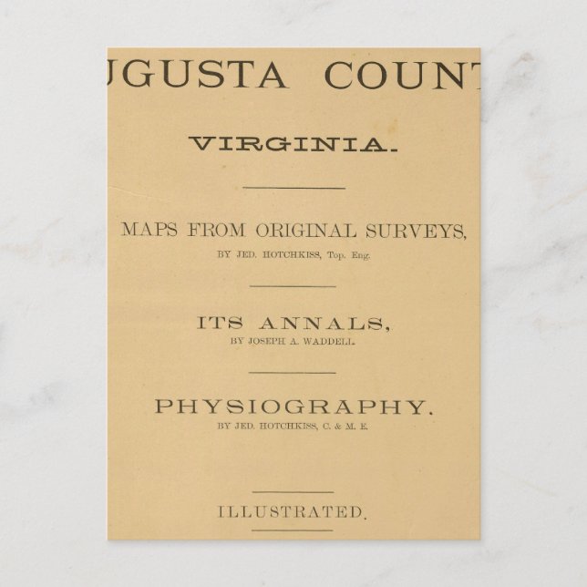Postal Título Página Condado de Augusta, Virginia (Anverso)