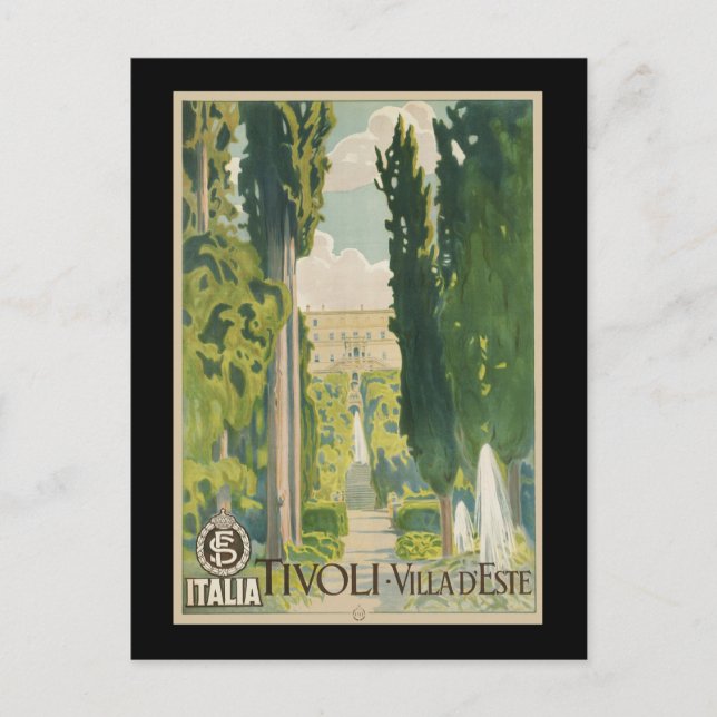 Postal Tivoli Villa d'Este (Anverso)