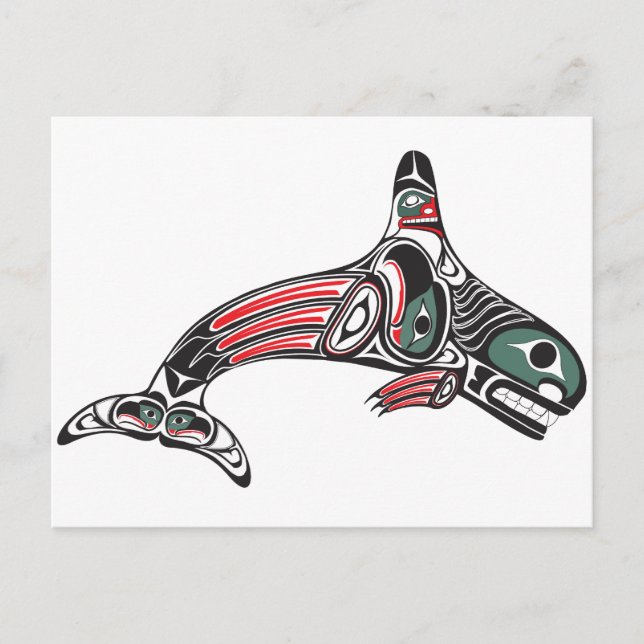 Postal Tlingit Killer Whale & Eagle (Anverso)