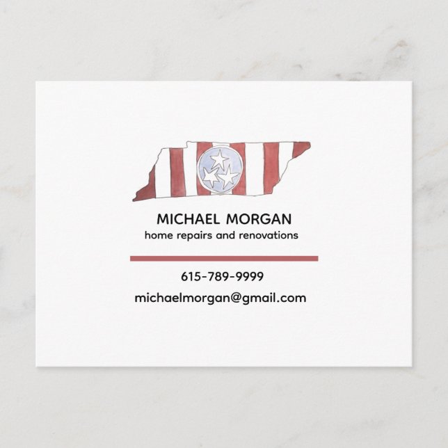 Postal TN state flag business cards (Anverso)