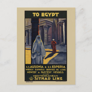 Postal To Egypt Vintage Travel Poster 1928