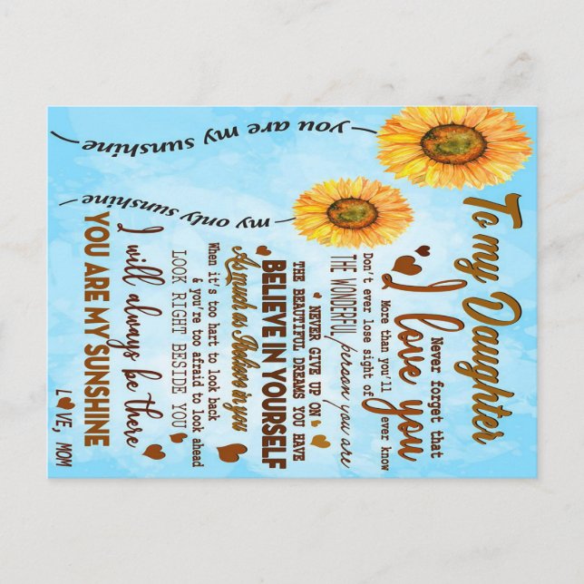 Postal To my daughter | Special letter to my daughter (Anverso)