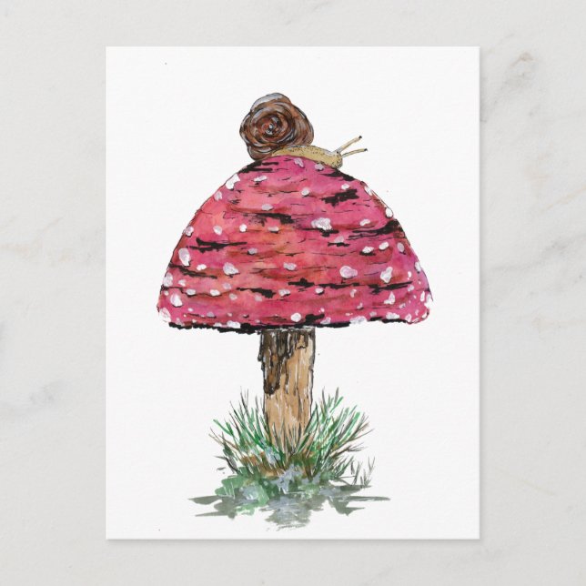 Postal Toadstool ágaro de vuelo y caracol (Anverso)