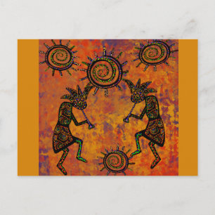 Postal Toalla de cocina de arte Kokopelli