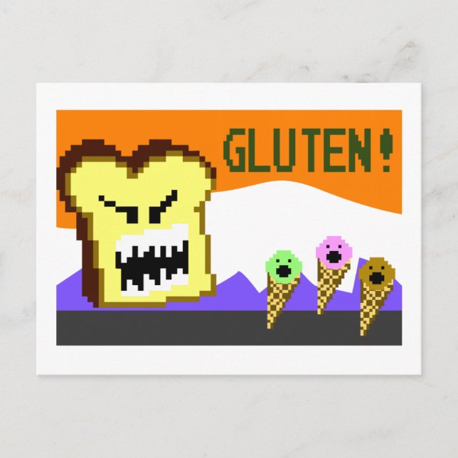 Postal Toast, La Amenaza Gluten: Estilo de 8 bits (Anverso)