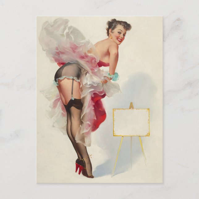 Postal Toast of the Town Pinup Chica (Anverso)