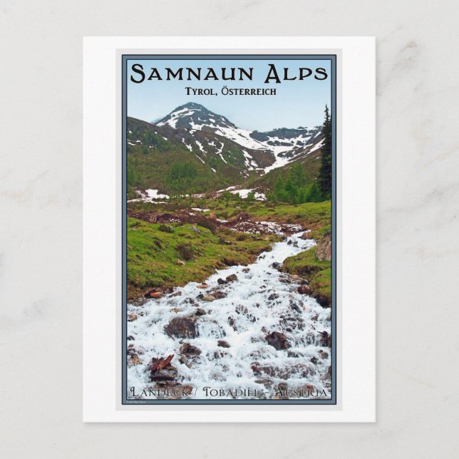 Postal Tobadill - Alpes Samnaun (Anverso)