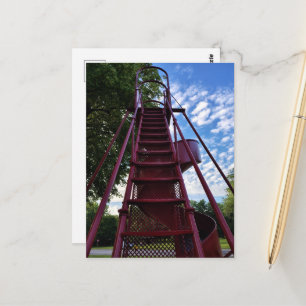 Postal Tobogán Rojo en Burlington, Iowa Escaleras para Su