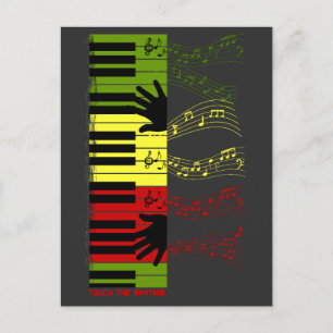 Postal Toca el Ritmo – Arte Musical de Teclas de Piano Co