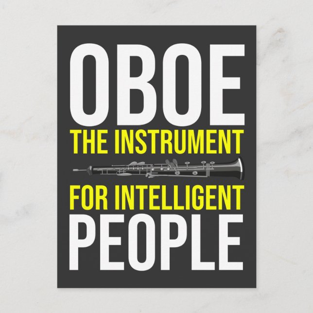 Postal Toca la Oboe Divertido Músico Inteligente Humor (Anverso)