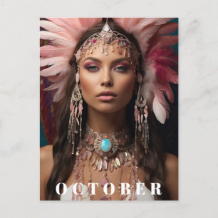 Postal *~ TOCADO de OCTUBRE Mujer Diosa OPAL AP53