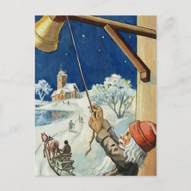 Postal “Tocando la campana” de Jenny Nystrom (Anverso)