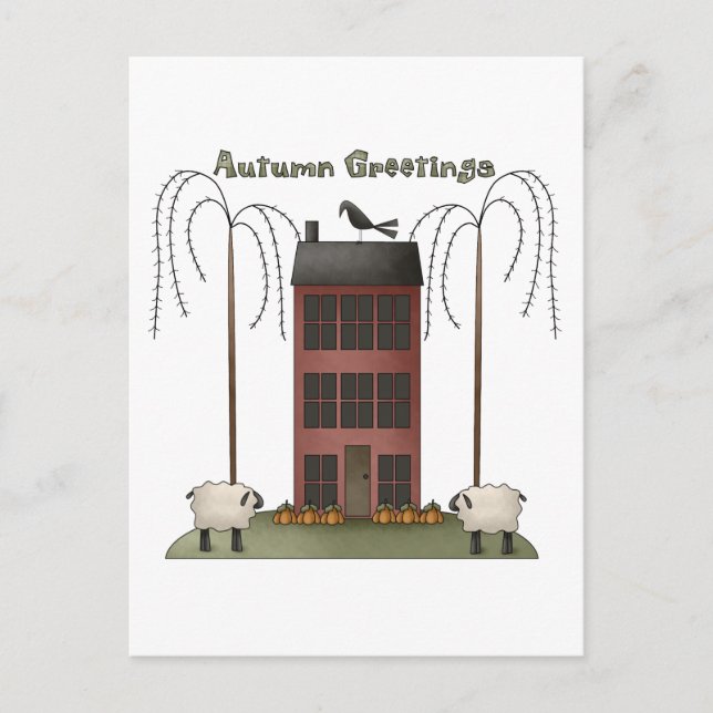 Postal Todas las bendiciones de Dem ・ Saludos de Otoño (Anverso)