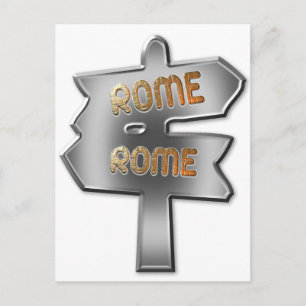 POSTAL TODAS LAS CARRETERAS CONDUCEN A ROMA