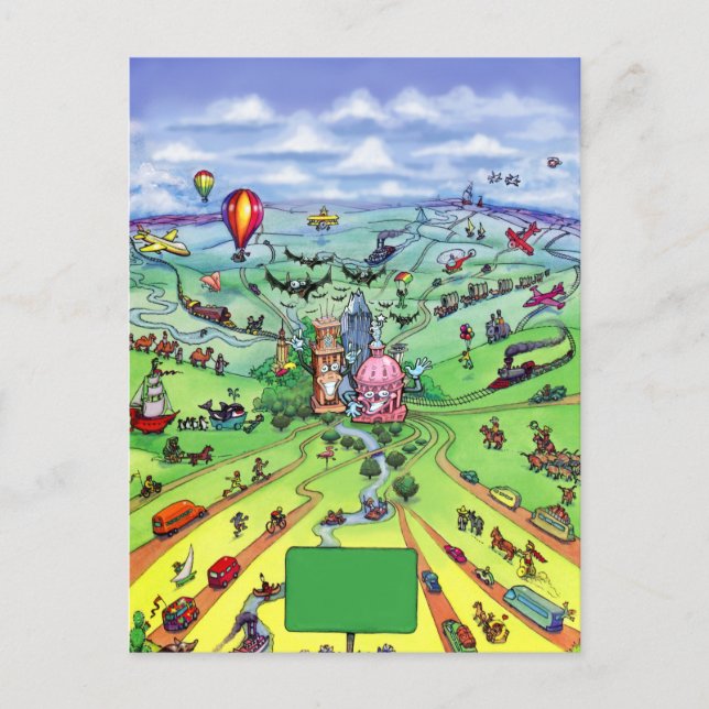 Postal Todas las carreteras llevan a Austin Texas (Anverso)