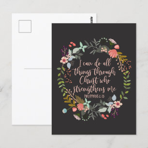 Postal Todas las cosas a través de Cristo Felipe Verso de