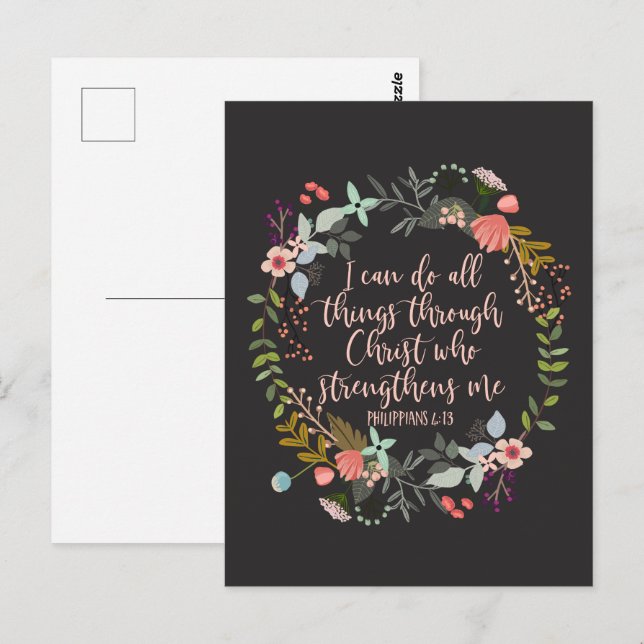 Postal Todas las cosas a través de Cristo Felipe Verso de (Anverso / Reverso)