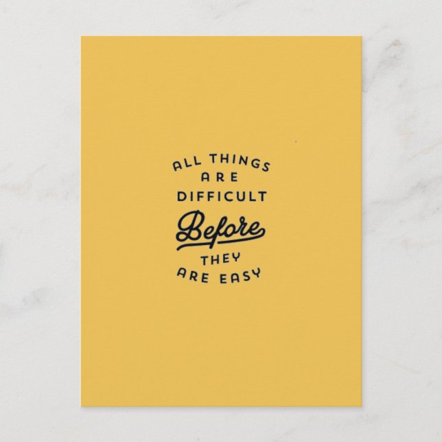 POSTAL TODAS LAS COSAS SON DIFÍCILES ANTES DE SER MOTI FÁ (Anverso)