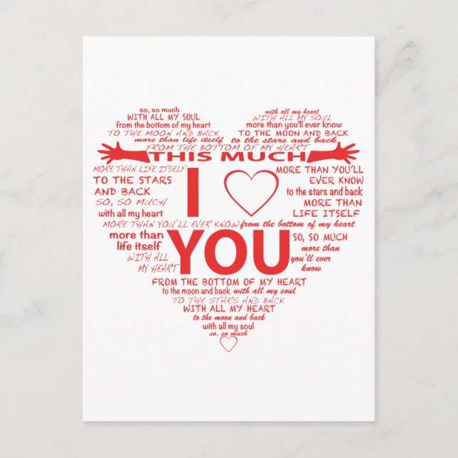 Postal Todas las maneras en que te amo (Anverso)