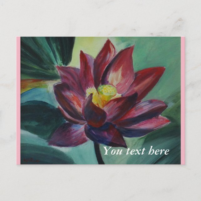 Postal Todas las ocasiones pintaron leal flor Postcard (Anverso)