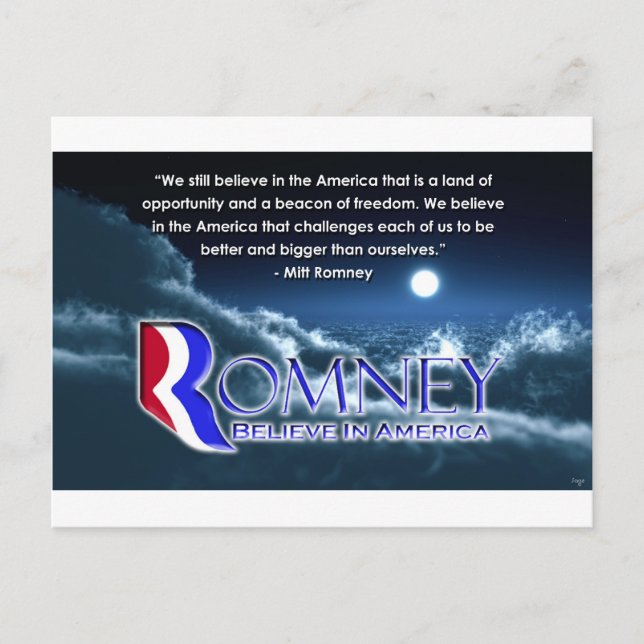 Postal "Todavía Creemos..." - Romney 2012 (Anverso)