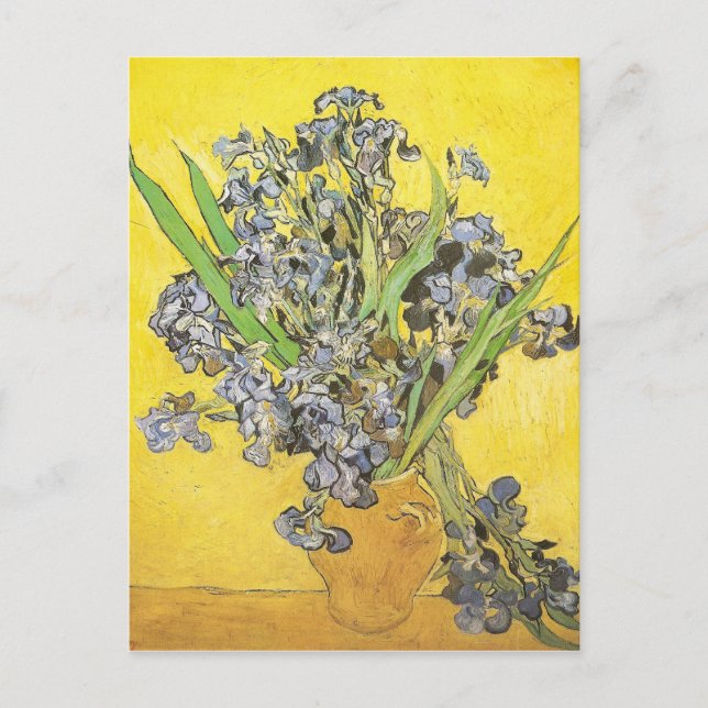 Postal Todavía de Van Gogh florero de la vida, Bello (Anverso)