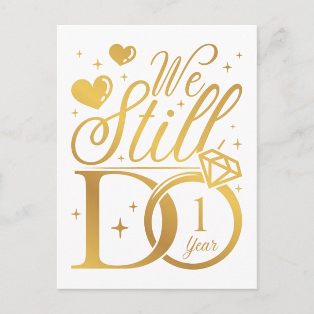 Postal Todavía hacemos 1 año de aniversario de bodas (Anverso)