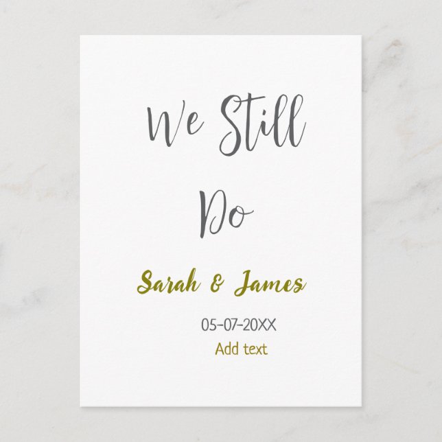 Postal Todavía hacemos aniversario de boda simple gris do (Anverso)