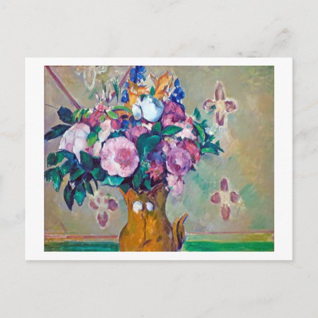 Postal Todavía la vida con flores, Paul Cezanne (Anverso)