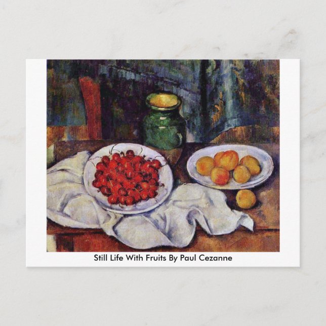 Postal Todavía La Vida Con Frutos De Paul Cezanne (Anverso)
