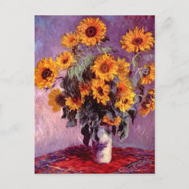 Postal Todavía la vida: Sunflowers de Claude Monet (Anverso)