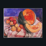 Postal Todavía vida con el melón de Paula<br><div class="desc">Esta pintura todavía titulada vida con el melón es hecha por el artista famoso, Paula Modersohn-Becker. Sobre Paula Modersohn-Becker Paula Modersohn-Becker era pintor y alemán de los representantes más importantes del expresionismo temprano. En una breve carrera, puesta fin por una embolia a la edad de 31, ella creó un número...</div>