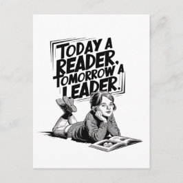Postal Today a Reader - Book Reading Girl - Bookworm Girl