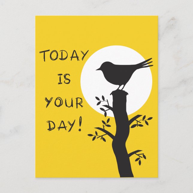 Postal Today is your day - inspirational hand drawn quote (Anverso)