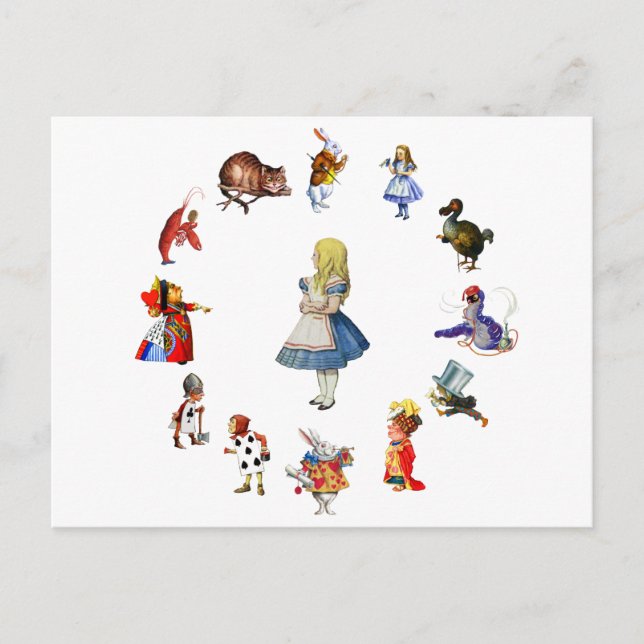 POSTAL TODO ALREDEDOR DE ALICE EN WONDERLAND (Anverso)