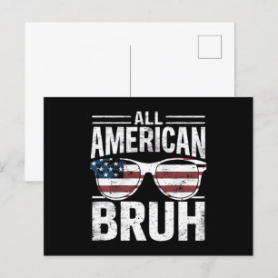Postal Todo americano hermano chicos patrióticos del 4 de