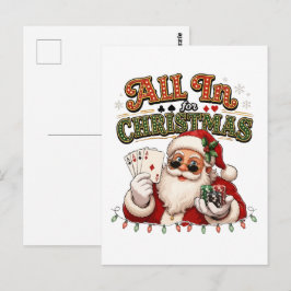 Postal Todo Apostado por Navidad Poker Santa