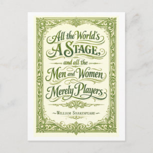 Postal "Todo el mundo es un escenario" Shakespeare