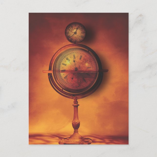 Postal Todo el tiempo en el mundo del reloj Steampunk (Anverso)
