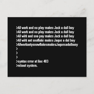 Postal Todo el trabajo y ningún juego