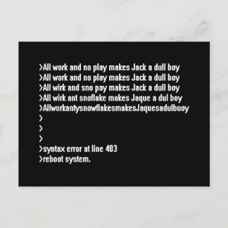 Postal Todo el trabajo y ningún juego