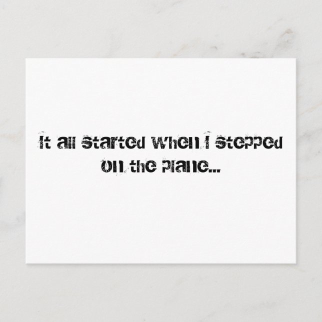 Postal Todo empezó cuando subí al avión... (Anverso)