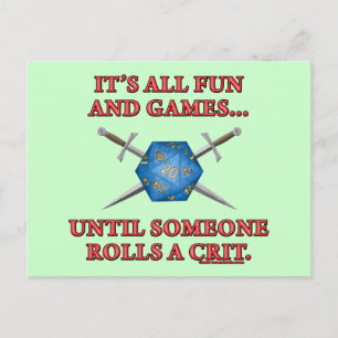 Postal Todo es diversión y juegos hasta que alguien se me