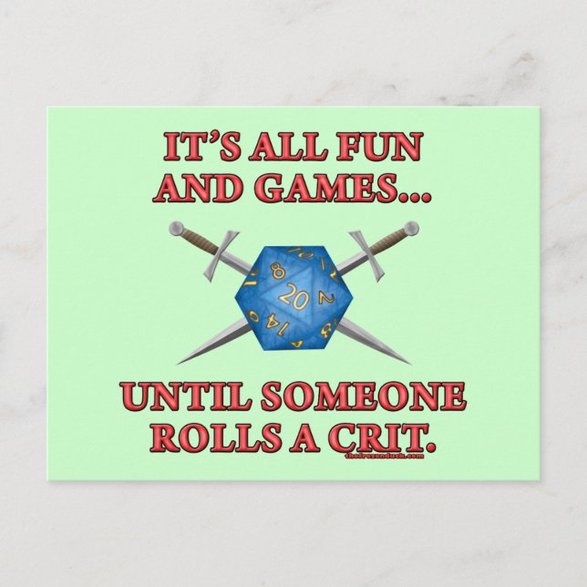 Postal Todo es diversión y juegos hasta que alguien se me (Anverso)